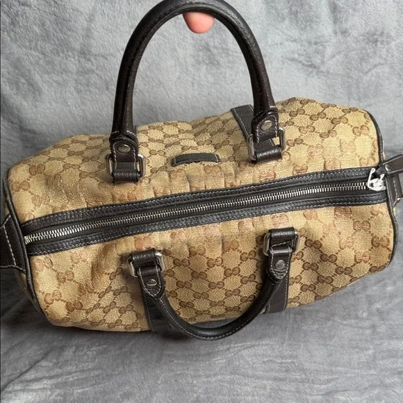 Gucci Tan and Dark Brown Monogram Tote - Picture 4 of 16